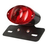 12V Oval Brake Tail Light Rear Stop Lamp With Frame Harley Sportster Cafe Racer